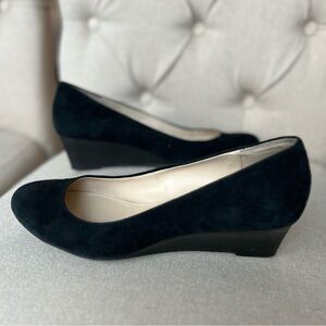 Calvin Klein Baylor Soft Black Suede, Women's Wedge Heel 2.5", US 8, E3963 F2080